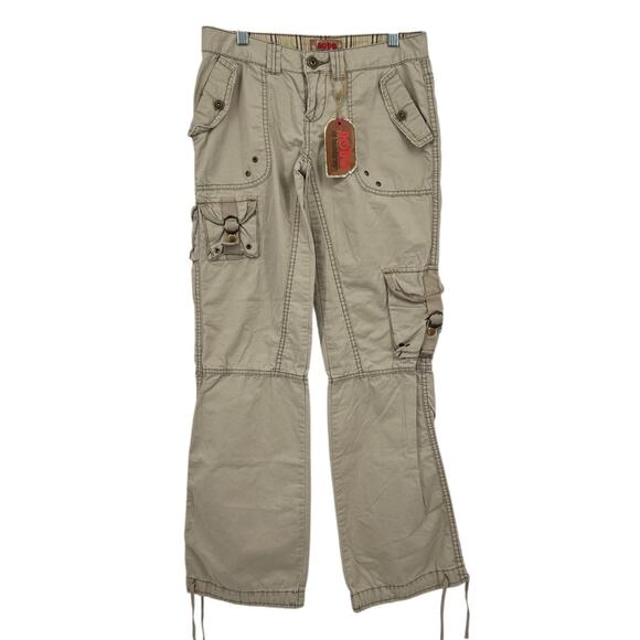 NWT Vintage y2k womens No Boundaries lowrise cargo carpenter baggy trouser pants - Picture 1 of 10